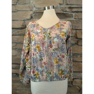 Sweetwater Wrightsville Beach Floral Peasant Blouse Women’s Sz M Boho Lace Trim